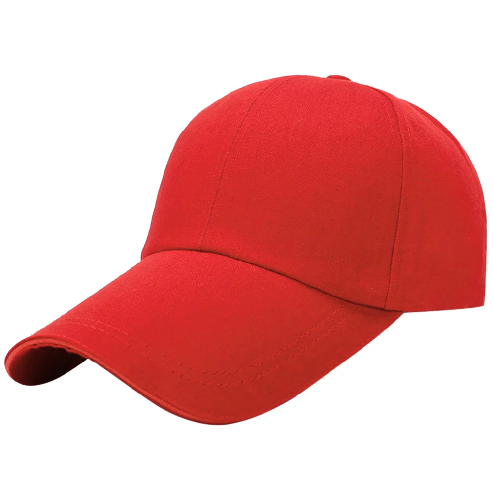 Бейсболка для мужчин и женщин холст Регулируемая Повседневная шляпа от солнца для спорта на открытом воздухе Пешие прогулки BB55 - Цвет: red