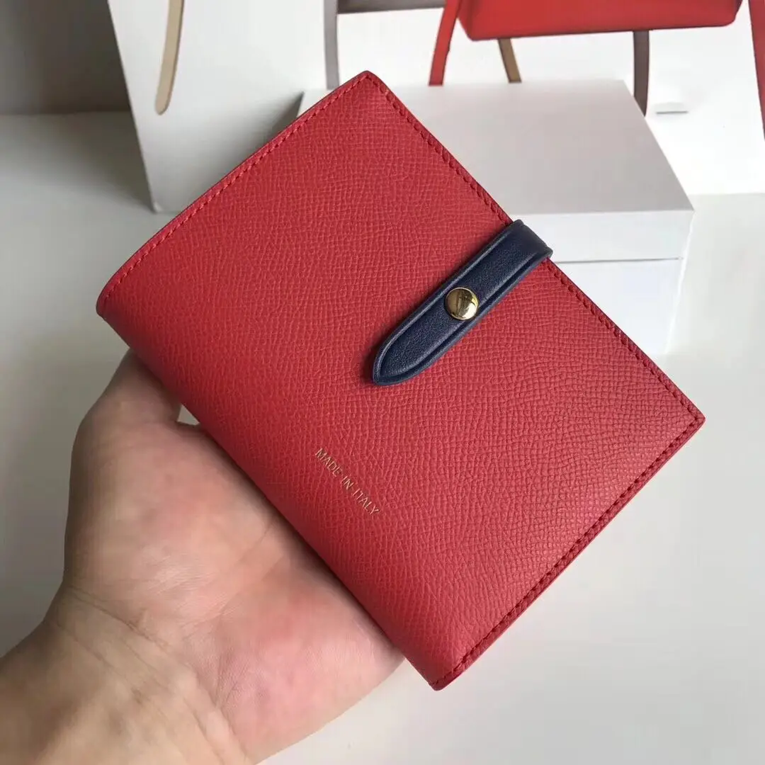simple fashion color top layer leather toothpick pattern function wallet ladies buckle wallet card package