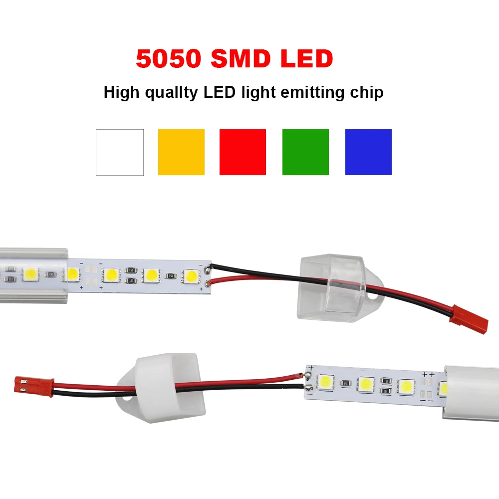 Светодиодный трубчатый бар DC12V 5050 светодиодный Жесткий красный синий зеленый светодиодные полосы бар свет алюминиевая крышка кухонная полоска свет транспонтант молочный