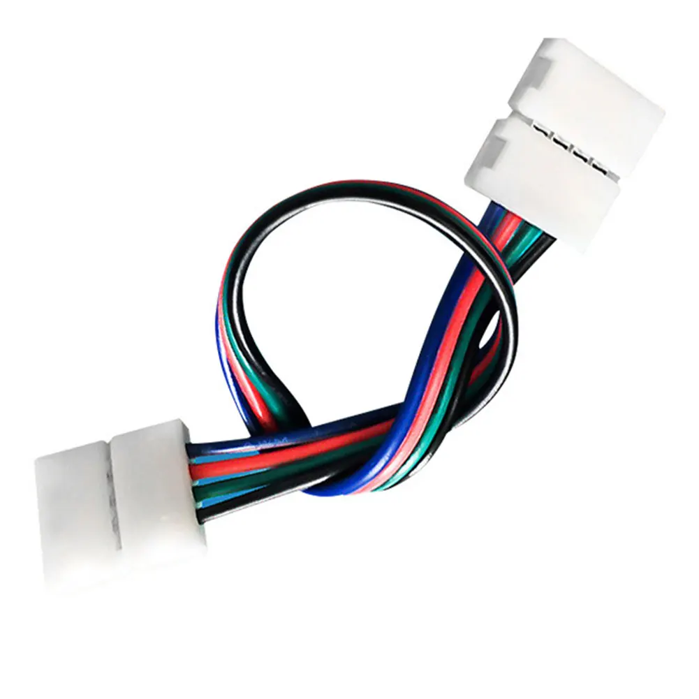 

4PCS/Set Cable Extension Double 5050 RGB Safety LED Strip Connector Decoration No Welding Fast 4PIN Plug Quick Indoor Home