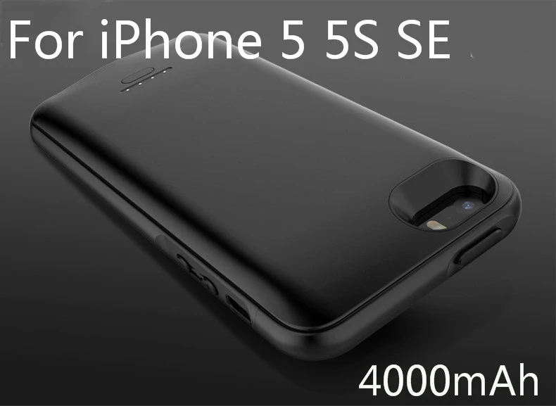 Чехол для зарядного устройства для iPhone 6, 6 S, 7, 8 Plus, 5, 5S, SE, внешний аккумулятор, чехол для iPhone X, XS, Max, XR, силиконовый чехол - Цвет: I5-Black