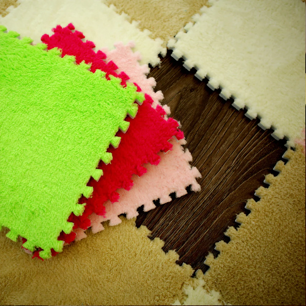 

10PCS Baby Kid Toddler Foam Playmats Floor Puzzle Carpet Crawling Mat Shaggy Velvet Interlocking Exercise Flooring Play Mat