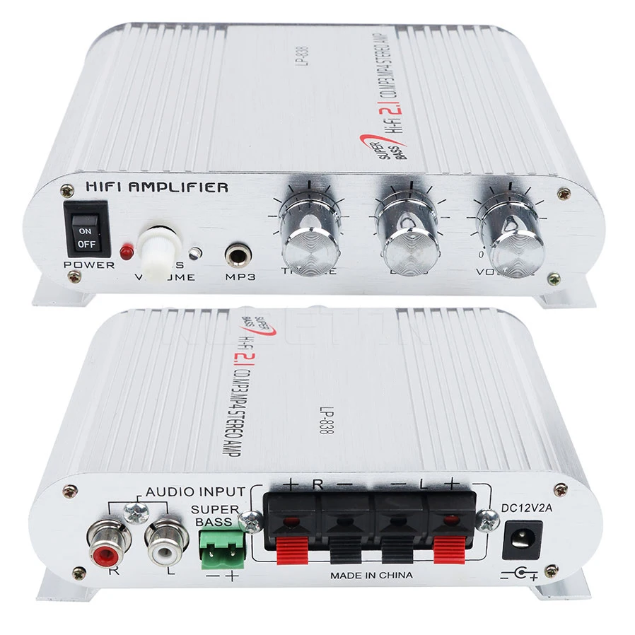 

New Hot DC 12V Car Power Amplifier Hi-Fi MP3 Radio Audio Stereo Bass Speaker Booster Player audio amplifier for Car Home