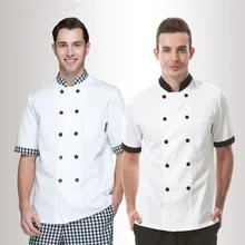 (5 get 10% off,10 get apron)Classy man/woman chef wear chef uniform clothes white long sleeve restaurant hotel kitchen coverall