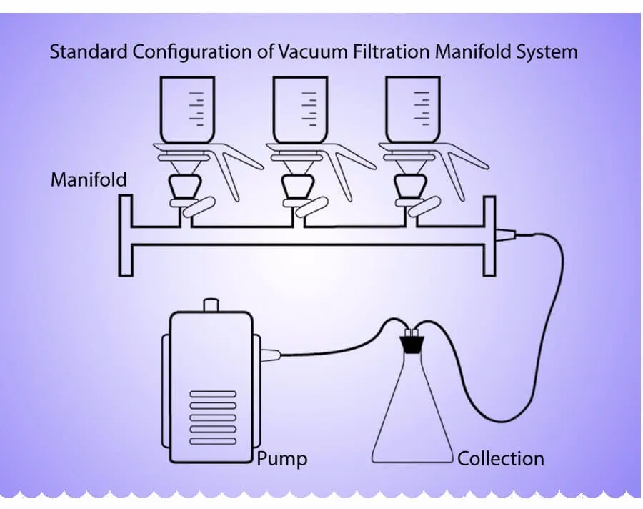 TOPTION brand laboratory 3 branch funnel manifolds filter manifolds vacuum filtration (4)