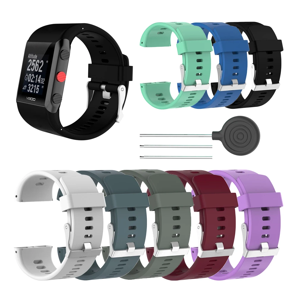 

High Quality Silicone Replacement Wrist Watch Band for Polar V800 Smart Bracelet with Tool Smart watch Strap for Men Women Black