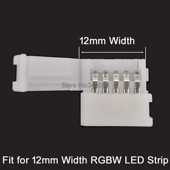 

10pcs/lot 5 PIN 5Pin 12mm PCB Strip-to-Strip Solderless FPC Snap Down Connector Adaptor For LED 5050 RGBW or RGBWW LED Strips