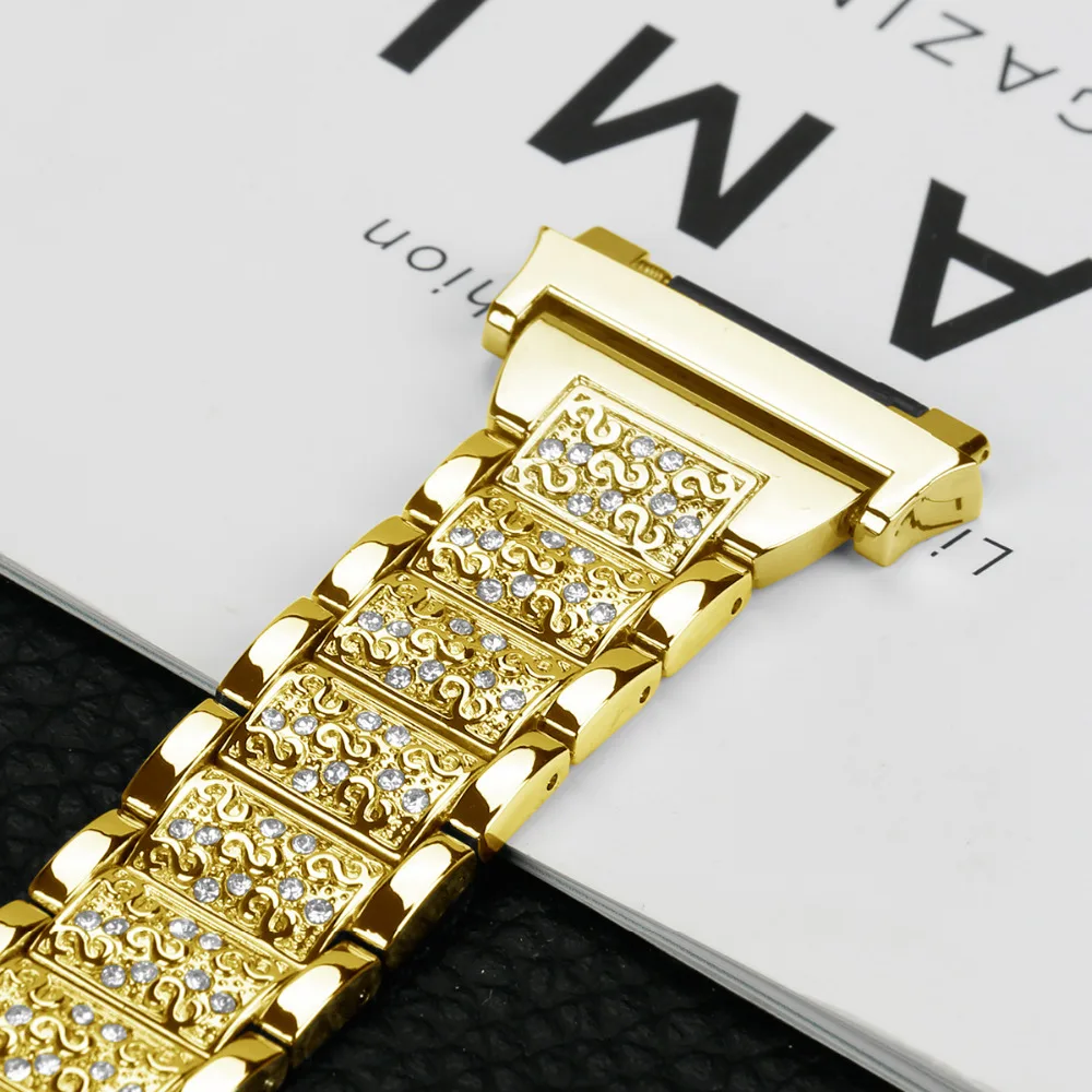 Metal Bands for Fitbit Ionic Replacement Band stainless steel with Rhinestone Bling Adjustable Bracelet  (19)