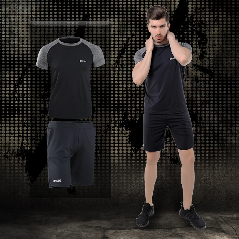 2/комплект мужской спортивный костюм Фитнес-компрессионная одежда обувь для бега спортивная одежда упражнения тренировка колготки