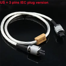 Hi-end HIFI б/у nordost тефлон 14 мм 7 ядер 15AWG посеребренный США ЕС IEC 3 булавки 2 булавки рисунок IEC odin шнур питания