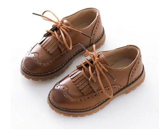 Goede 2017 lente herfst jongen meisje jongen schoenen klassieke lederen kwastje oxford schoenen kinderen PU leer kant casual schoenen