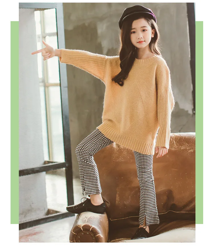 2018 Children Loose Sweaters Baby Girls Cotton Knit Tops Girl Solid Long Sleeve Sweater for Kids Casual Autumn Winter Pullovers (12)
