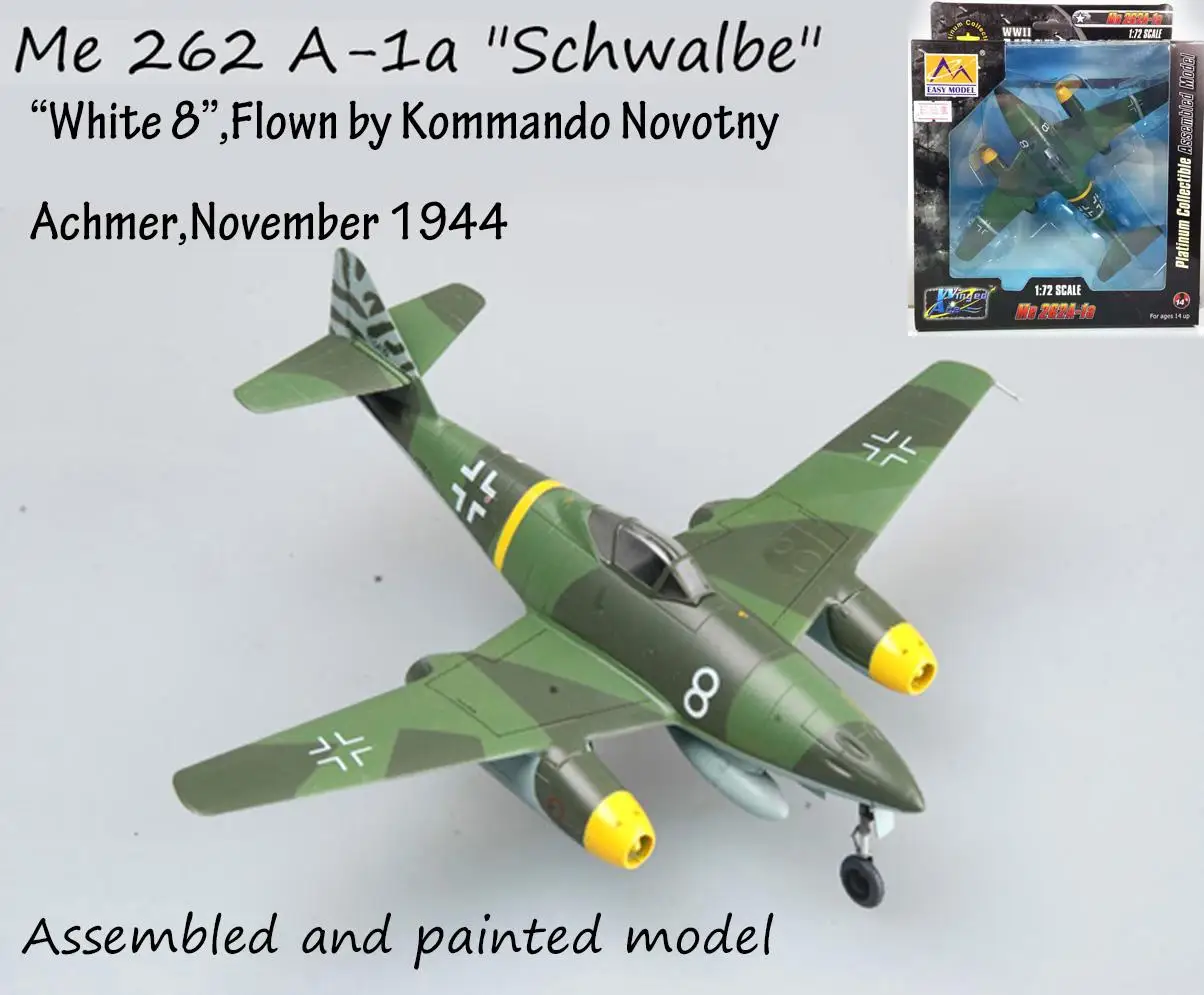 

WW2 German Me 262 A-1a Schwalbe jet fighter plane aircraft assembled Easy model