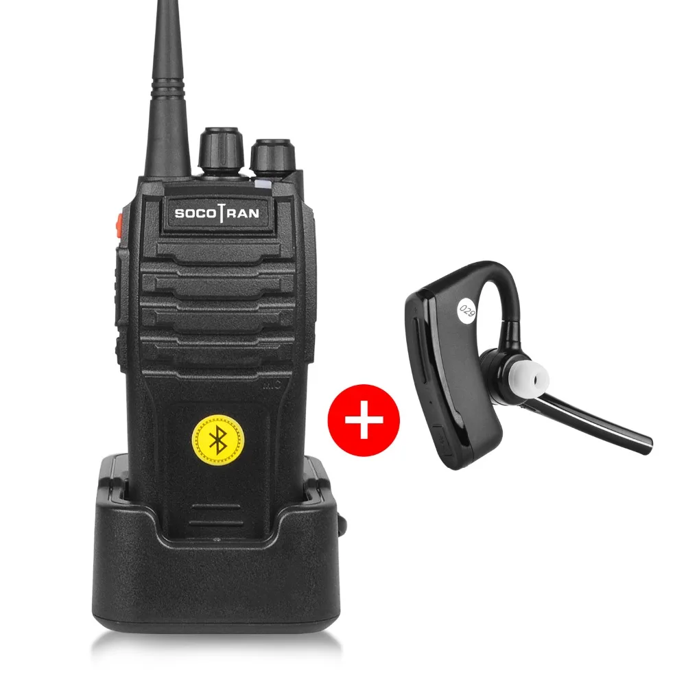 2 шт. SocoTran Bluetooth Walkie Talkie VOX переносной UHF 400-480 МГц двухстороннее радио Woki Toki с беспроводной bluetooth-гарнитурой радио