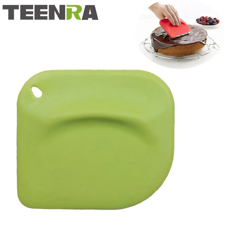 

TEENRA 1Pcs Food Grade Silicone Cake Scraper Ice Creamer Spatula Silicone Cake Smoother Cake Scraper Dough Cutter Baking Tools