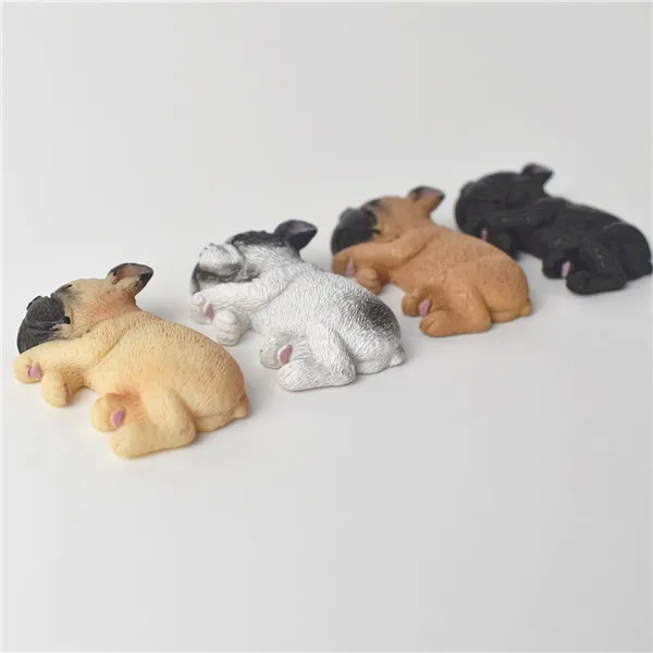 French Bull Dog Sleeping Lazy Pets Fridge Magnets PVC Figures Toys Car Home Office Decoration Gifts - S 3