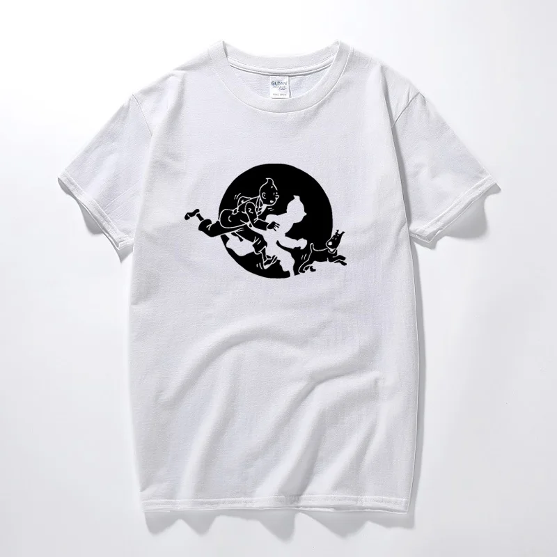 Harajuku Funny Tintin And Snowy Movie Fashion Present Gift Cool Unisex T shirt Top Camisetas hombre T-shirt Men Clothing 2019