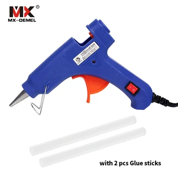 

MX-DEMEL 20W Hot Melt Glue Gun with 7mm x 100mm Hot Melt Glue Sticks Industrial Mini Guns Thermo Electric Heat Temperature Tools