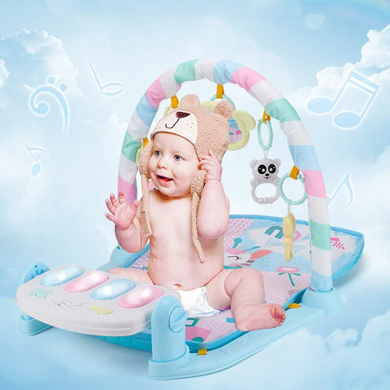 Baby Play Mat Fitness Bodybuilding Frame Pedal Piano Music Carpet Blanket Kick Play Lay Sit Toy