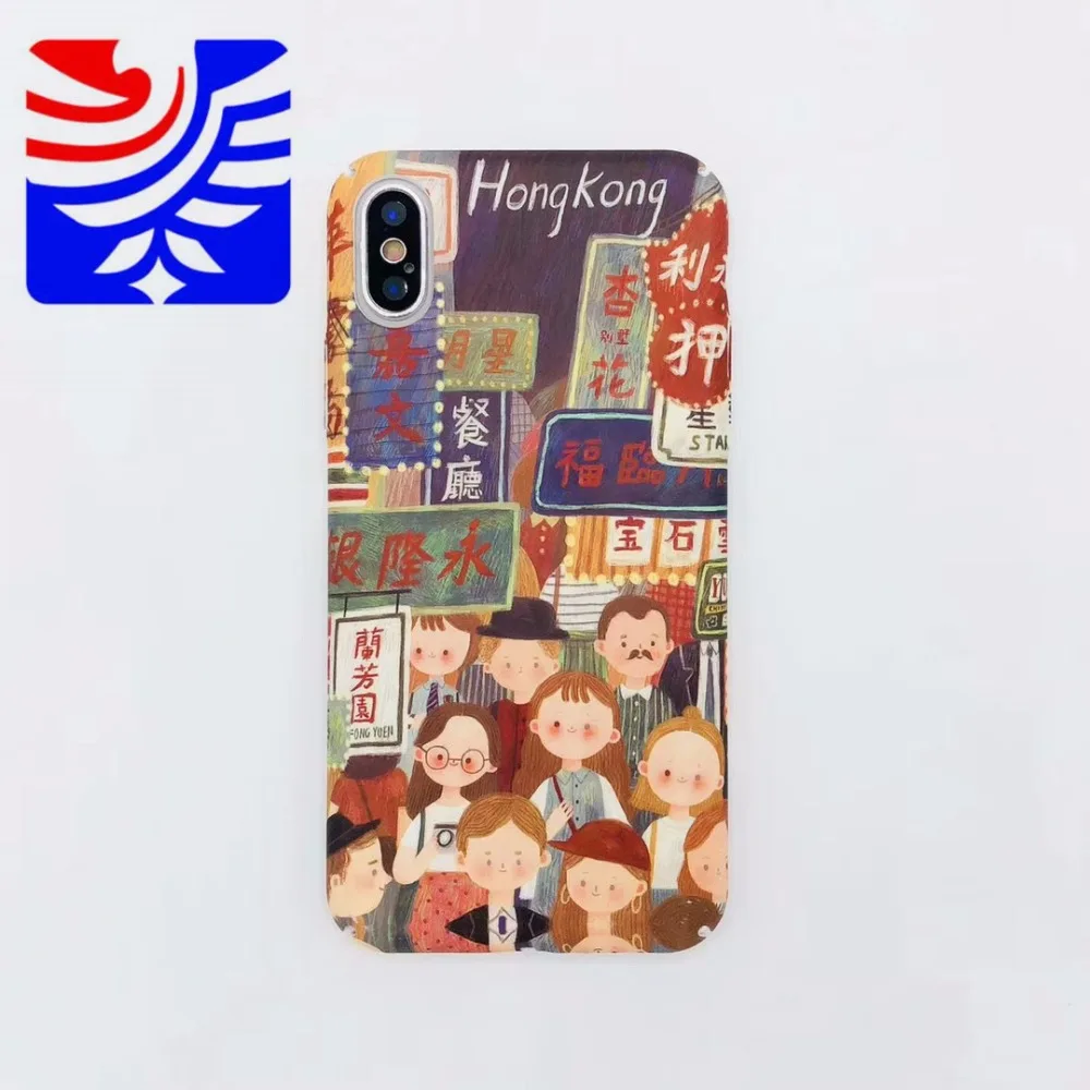 PEIPENG Cute Cartoon Hong Kong Japan Back Cover For iPhone X 7 6 6S Plus XR XS MAX Phone Case PC hard shell For iPhone 8 8 Plus15