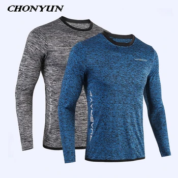 

2020 New Running Shirt Men's Rashgard Long Sleeve Gym Shirt Sportswear Compression Dry Fit shirts For Men Fitness Sport T-Shirts