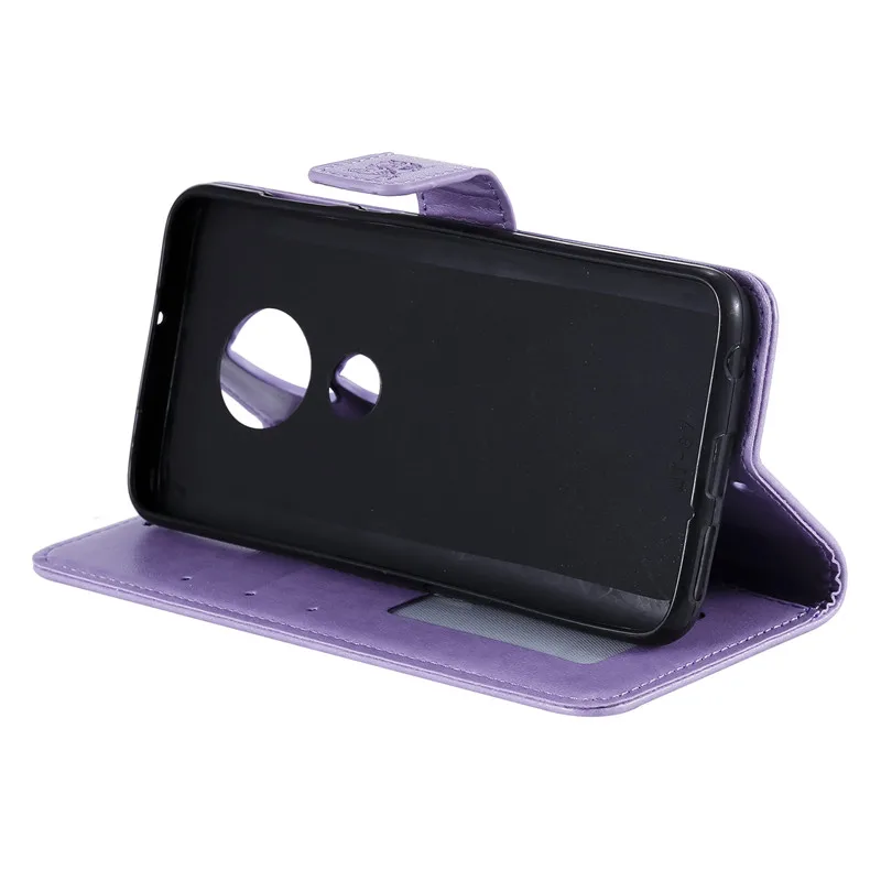 Leather Case on For Motorola Moto G7 Case for Fundas MOTO G 7 G6 Plus Play E5 E4 Plus Cover Cute 3D Owl Flip Wallet Phone Cases
