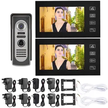 

ring doorbell 7 inch LCD Wired Visual Intercom Door Bell Night Vision Home Smart Video Doorbell Kit