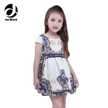 

Fashion Printed Teenager Dresses For Girls 2017 Formal Party Gowns For Teenagers Dress 2-10 11 12 13 Years