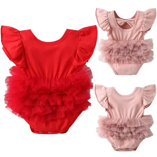 

Newborn Infant Baby Girl Kids Cotton Romper Bowknot Hollow Sleeveless Jumpsuit O-Neck Solid Color Clothes Outfit