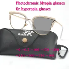 Модные квадратные женские леопардовые очки для близорукости фотохромные очки близорукие очки с чувствительными линзами переходные линзы NX