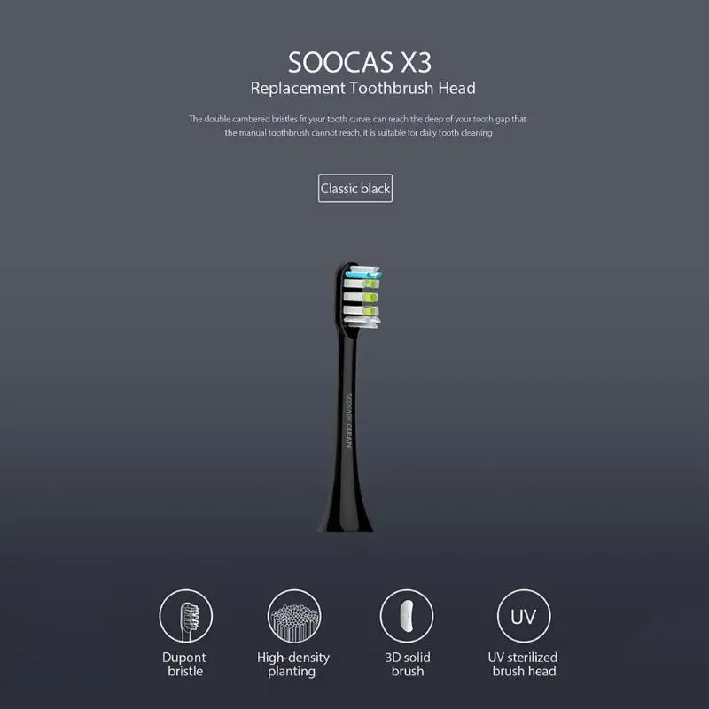 2 шт Xiaomi Soocare X3 Soocas сменная электрическая зубная щетка щетина головка зубной щетки Mijia SOOCARE X3 SOOCAS насадка для зубной щетки