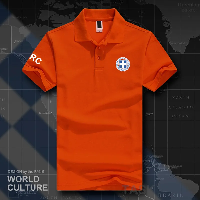 Греческий греческий GRC GR рубашки поло мужские с коротким рукавом белые бренды с принтом для страны хлопок Национальный флаг команда мода casua 20 - Цвет: polo-orange