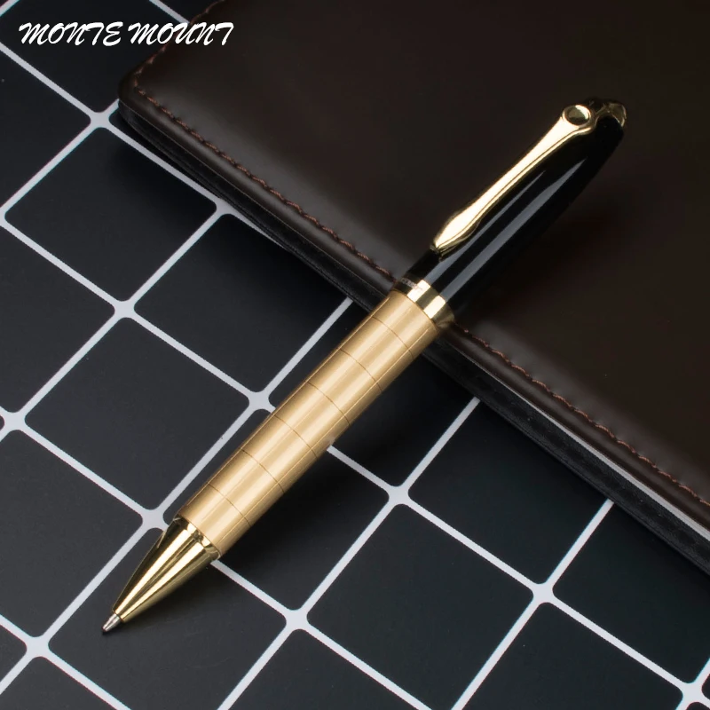 Luxury Brand Metal Ballpoint Pen Writing 0.5mm Golden lattice Business Office Name Pens Ball