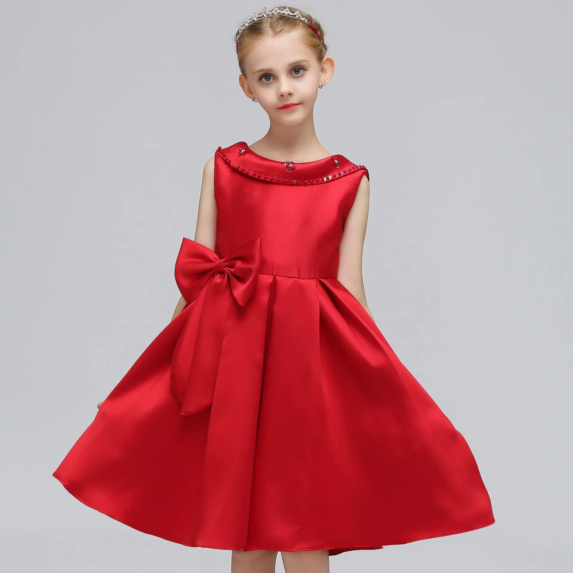 Flower Girl Princess Dress Kids Dress For Girl Sleeveless Ball Gown