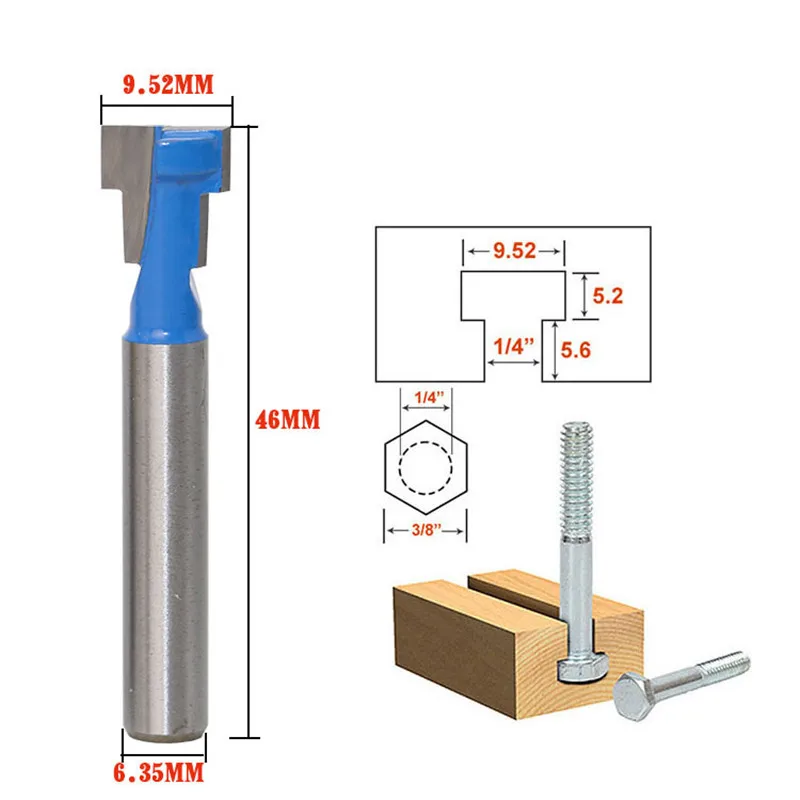 1 шт. Т-образные фрезы 1/2 хвостовик фрезы 1/4 хвостовик фрезы для дерева Замочная скважина нож для деревообработки