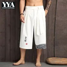 Модные, пикантные Для мужчин широкие шорты мужского белья, высота до середины голени, шорты свободные спортивные летние Повседневное китайский Стиль Качественный хлопок льняные шорты