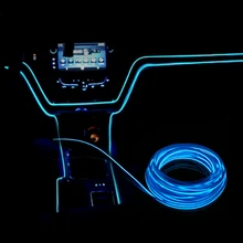 EL Wire-tira Flexible de luces LED RGB para decoración de coche, tira de luces de neón para Control Central de coche, Fiesta al aire libre de puerta, 12V