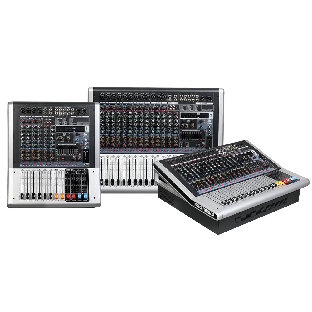 Mixing console recorder 48 V phantom power monitor AUX effect path 8 16 channel audio mixer