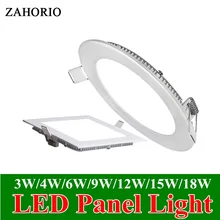 Круглый квадратный светодиодный панельный светильник 3 Вт, 4 Вт, 6 Вт, 9 Вт, 12 Вт, 15 Вт, 18 Вт, Встраиваемый светодиодный светильник 110 В, 220 В, 240 в, лампа для спальни, кухни, внутреннего освещения, Светодиодный точечный светильник