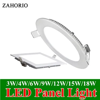 

Round Square LED panel light 3W 4W 6W 9W 12W 15W 18W Recessed Lamp Led 110V 220V 240VBulb Bedroom Kitchen Indoor LED Spot Light