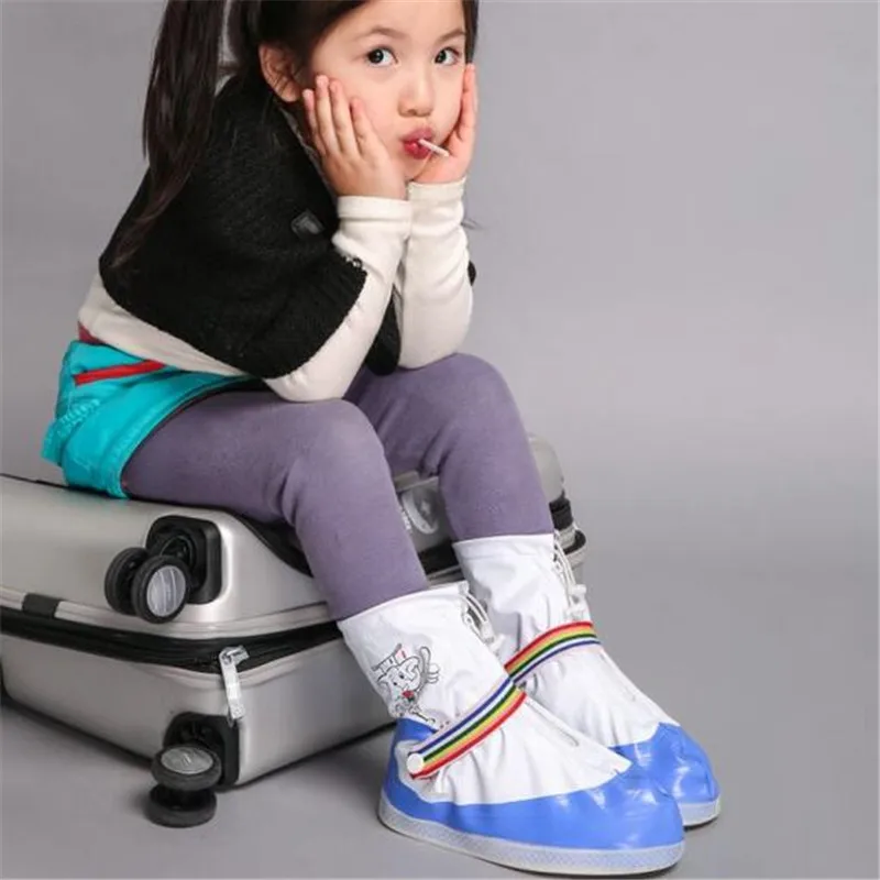 Детские Многоразовые Чехлы для обуви С Рисунком Слона; водонепроницаемые резиновые сапоги с противоскользящим покрытием; детская водонепроницаемая обувь для улицы