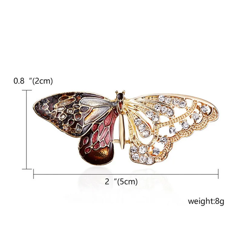 Красивая эмалированная брошь в виде бабочки, насекомых, булавки, броши в виде животных для женщин, украшения, ювелирные изделия, аксессуары для женщин, девушек, O1735