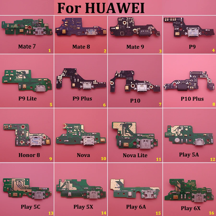 

Micro Dock Connector Board USB Charging Port Flex Cable for HUAWEI Mate 7 8 9 P9 Lite P10 Plus Nova Honor 8 Play 5A 5C 5X 6X 6A