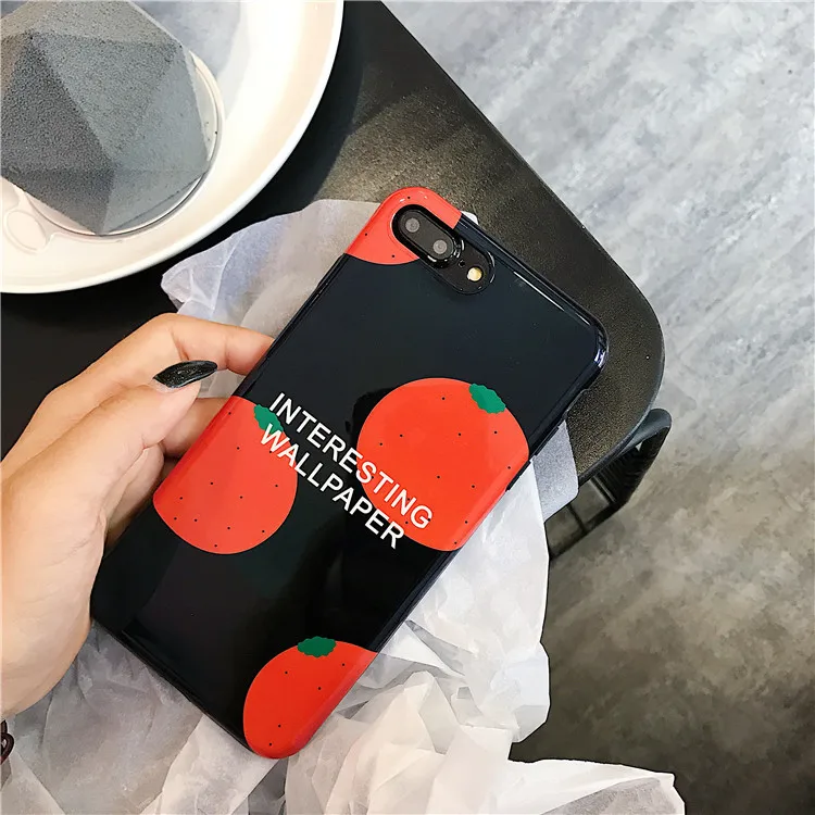 Модные чехлы для телефонов Fundas Capa Vibe Coque черный оранжевый чехол телефона Iphone 6 6S Plus