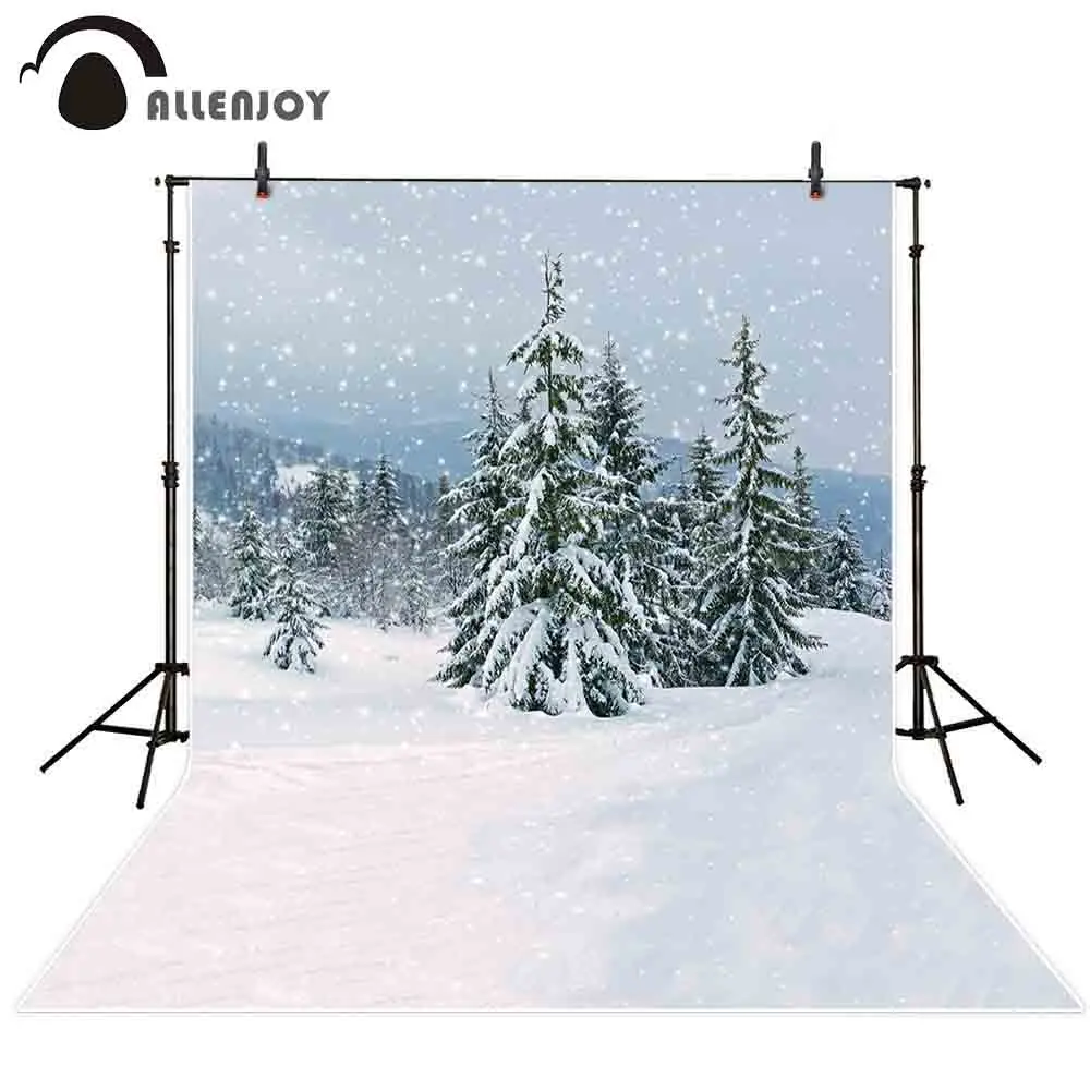 Allenjoy зимний фон для фотосъемки Снежная сцена сосна боке Фотофон тканевый