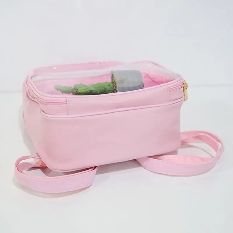 Женский рюкзак из ПВХ + полиуретановый прозрачный Рюкзак Школьная Сумка для шоппинга дорожные походные сумки