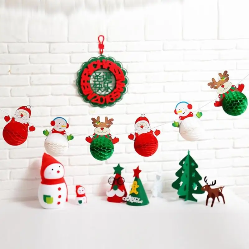 Christmas Decorations Santa Claus Snowman Paper Lanterns Ball