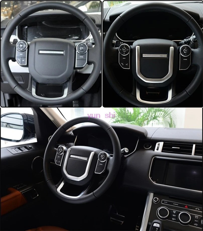 ABS Chrome Car Steering Wheel Sequins Decoration Interior Modified Stickers Car-styling For Land Rover 2014-16 Range Rover Sport