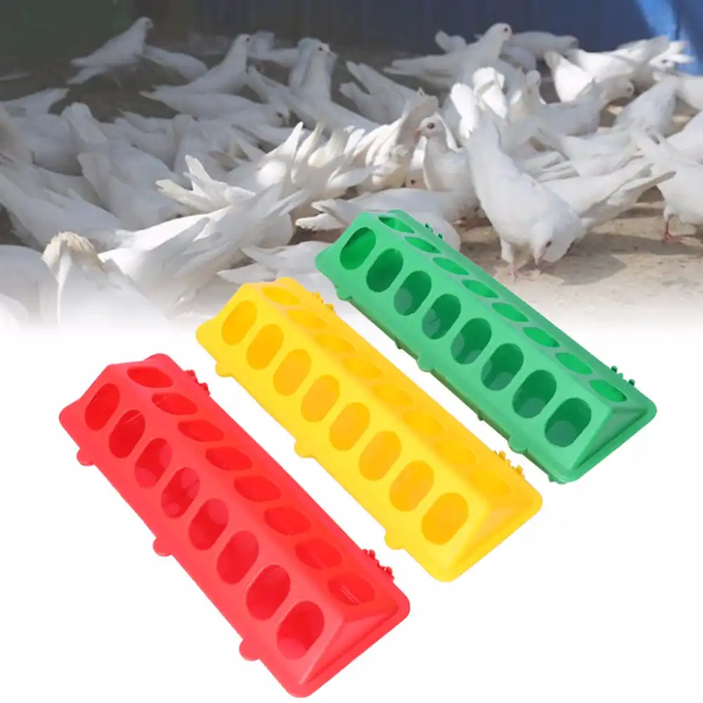 1pc Plastic Flip Top Bird Poultry Feeder Trough Feeding Chicken