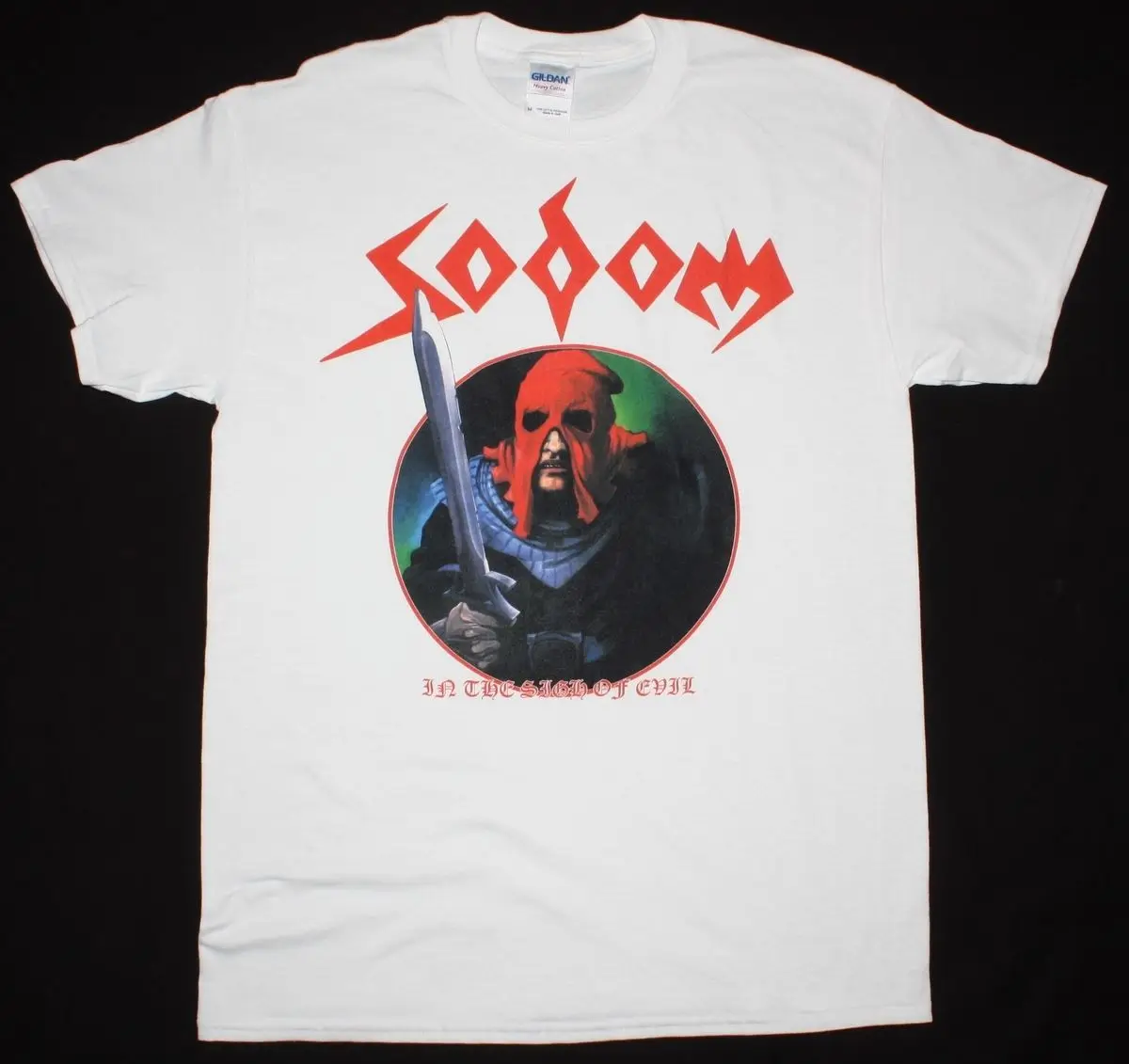 

SODOM IN THE SIGN OF EVIL THRASH KREATOR VENOM HELLHAMMER NEW WHITE T-SHIRT Short Sleeves Cotton T Shirt Free Shipping TOP TEE
